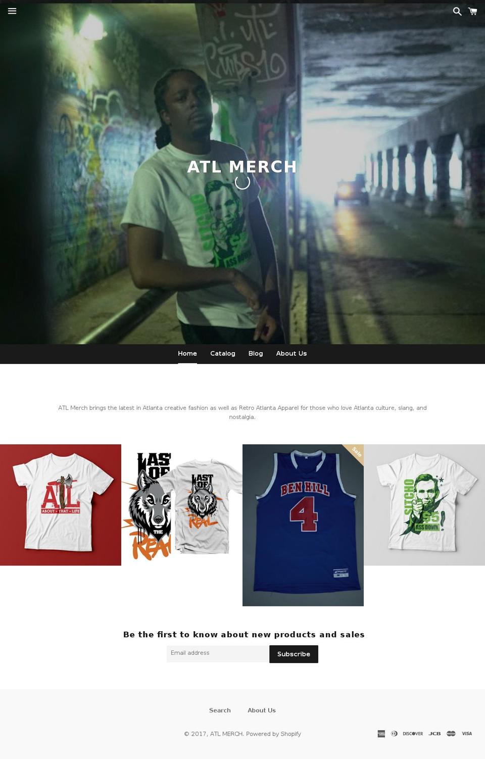 atlmerch.com shopify website screenshot