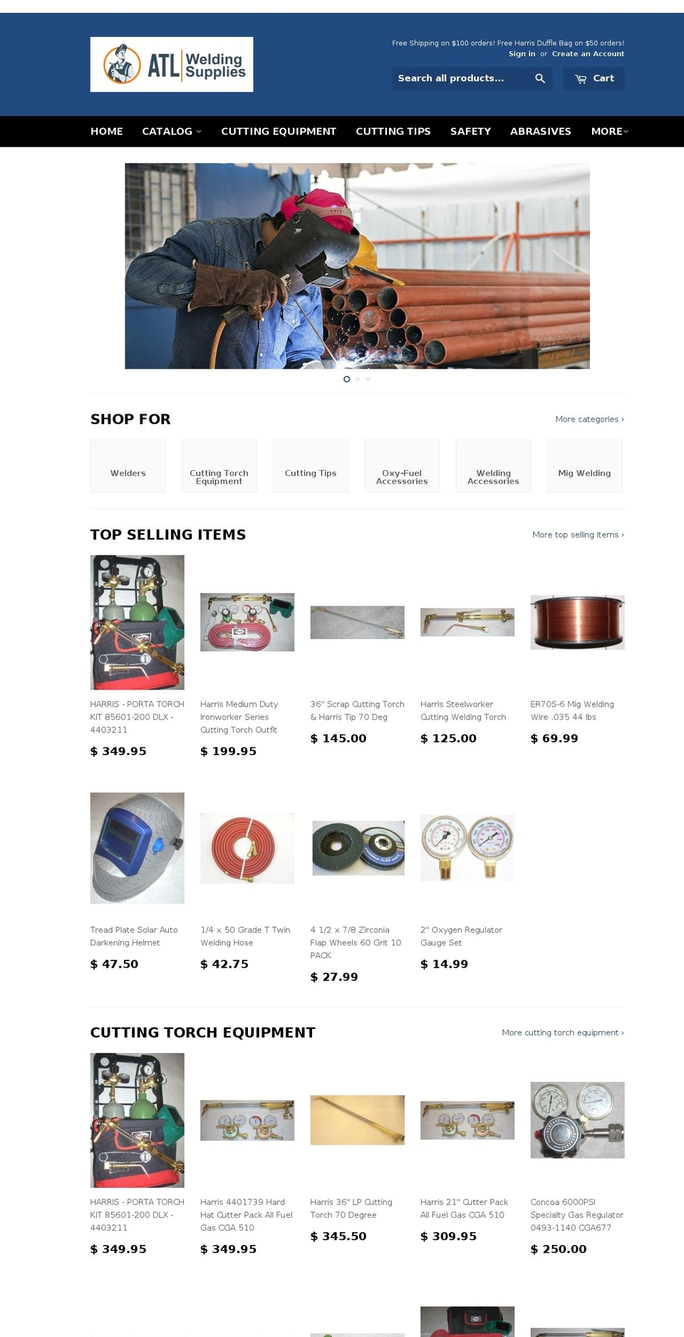 atlweldingsupply.com shopify website screenshot