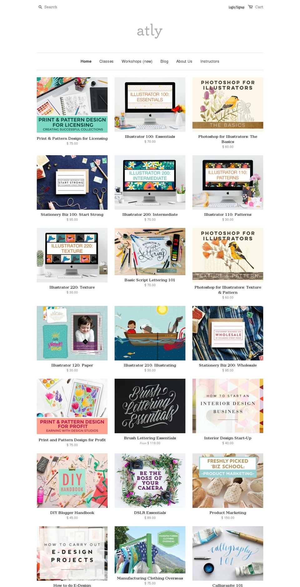 atly.com shopify website screenshot