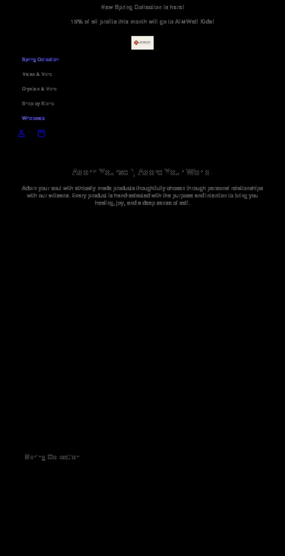 atmasofferings.com shopify website screenshot