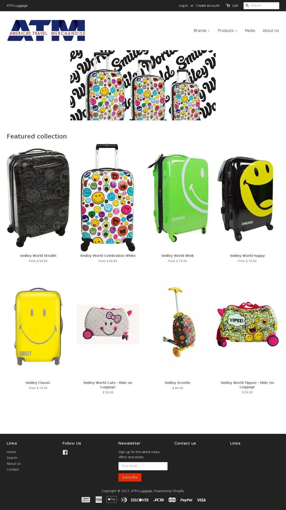 atmluggage.com shopify website screenshot