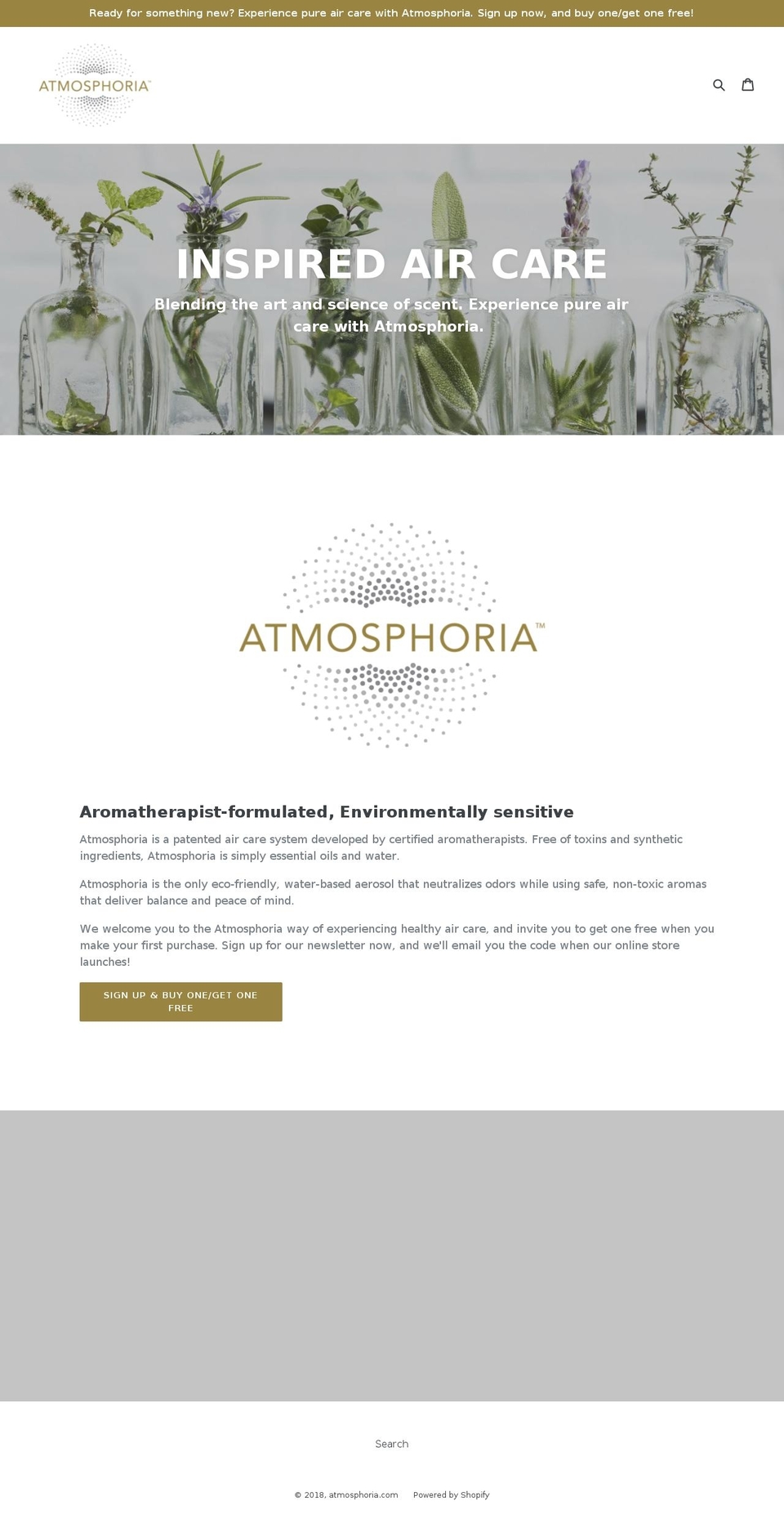 atmosaircare.com — Shopify storefront screenshot