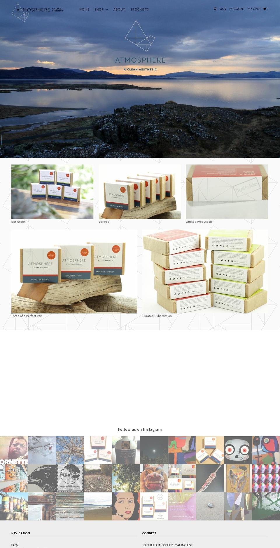atmospheresoap.com shopify website screenshot