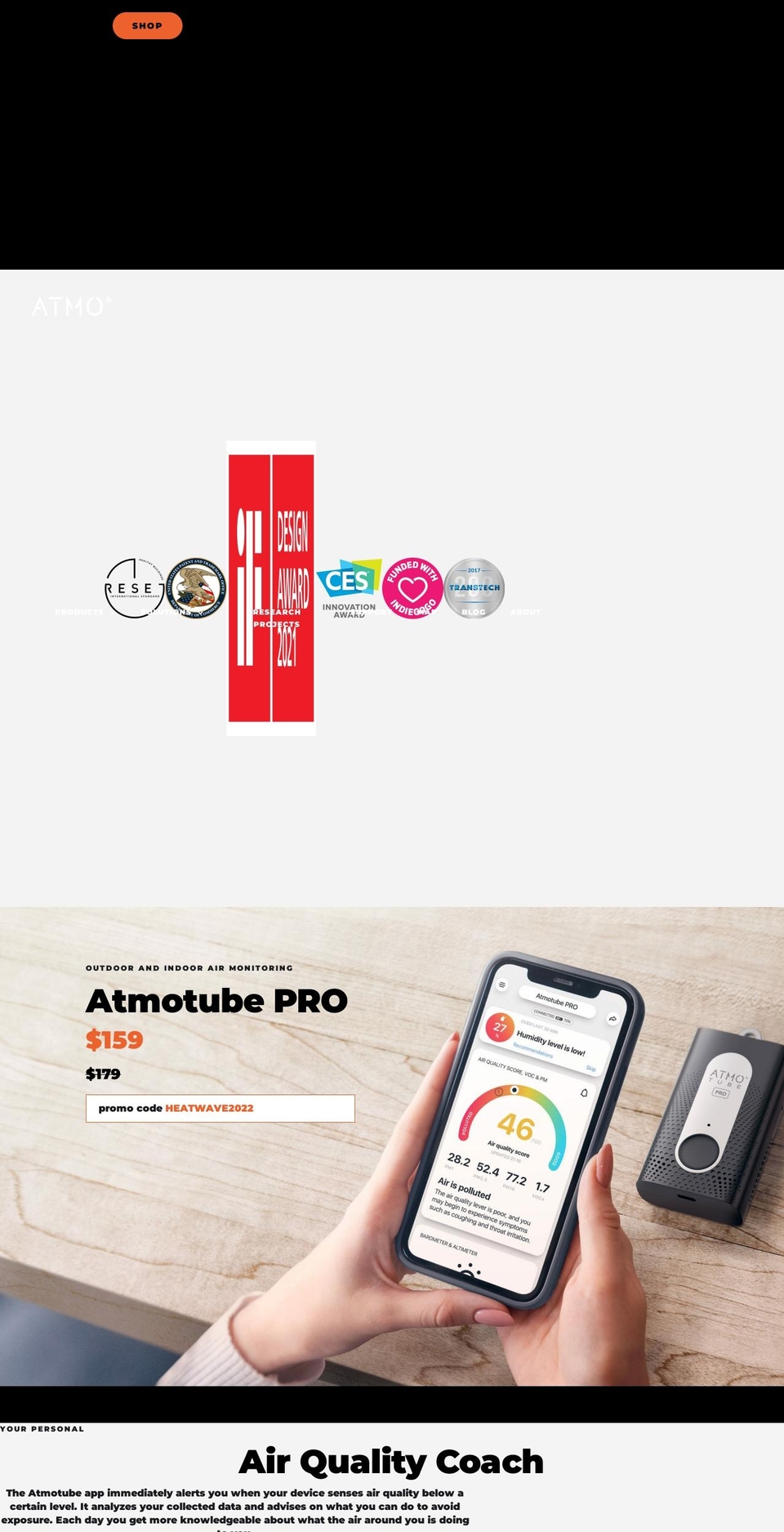 atmotube.com shopify website screenshot