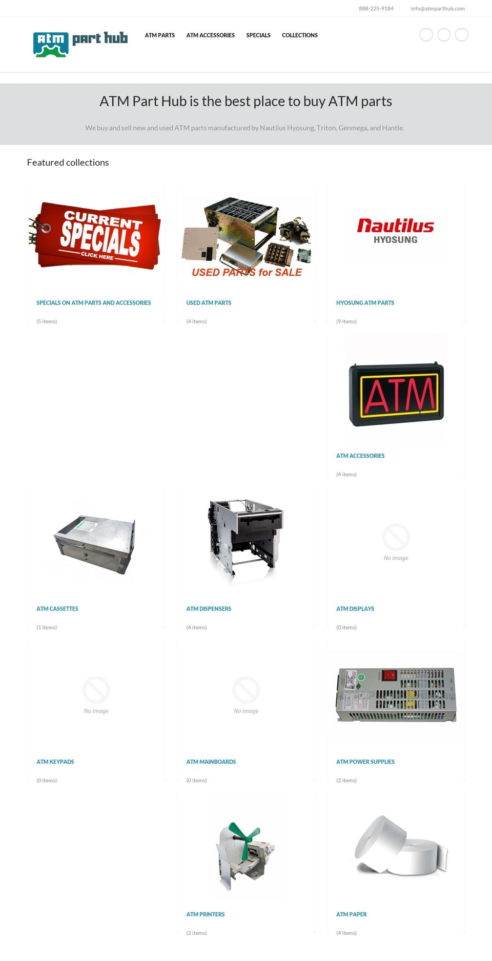 atmpartshub.com — Shopify storefront screenshot