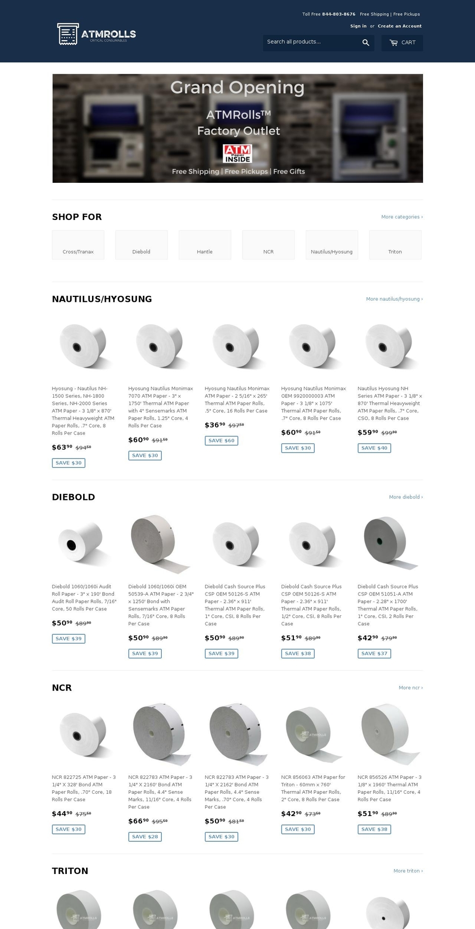atmrolls.com shopify website screenshot