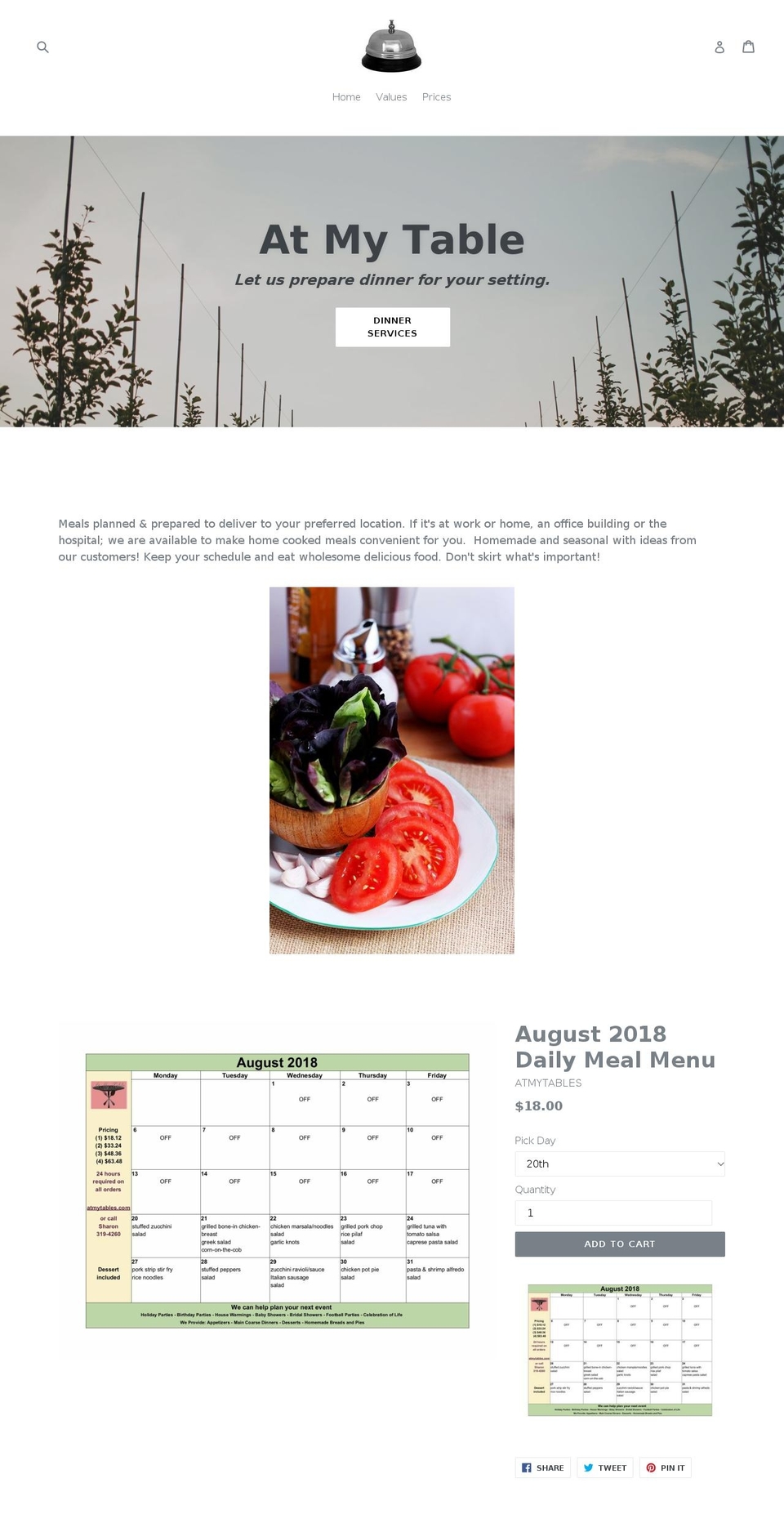 atmytables.com — Shopify storefront screenshot