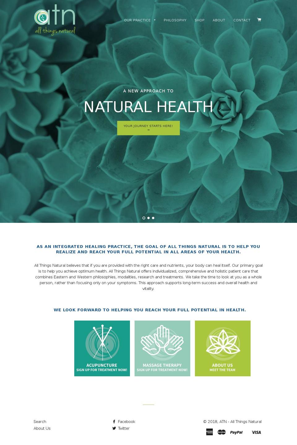 atnatural.com — Shopify storefront screenshot