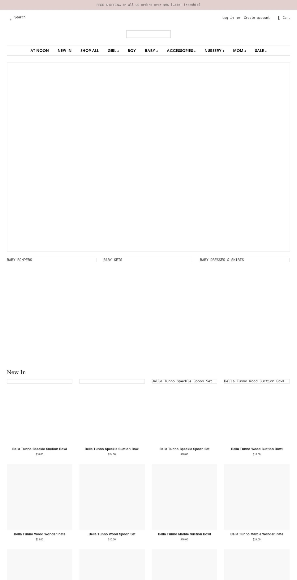 atnoonstore.com shopify website screenshot