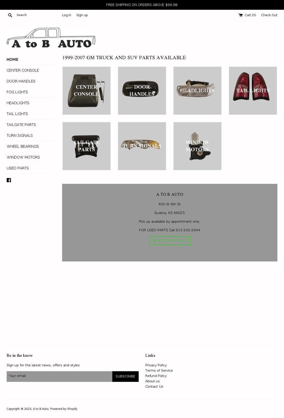 atobautoparts.com shopify website screenshot