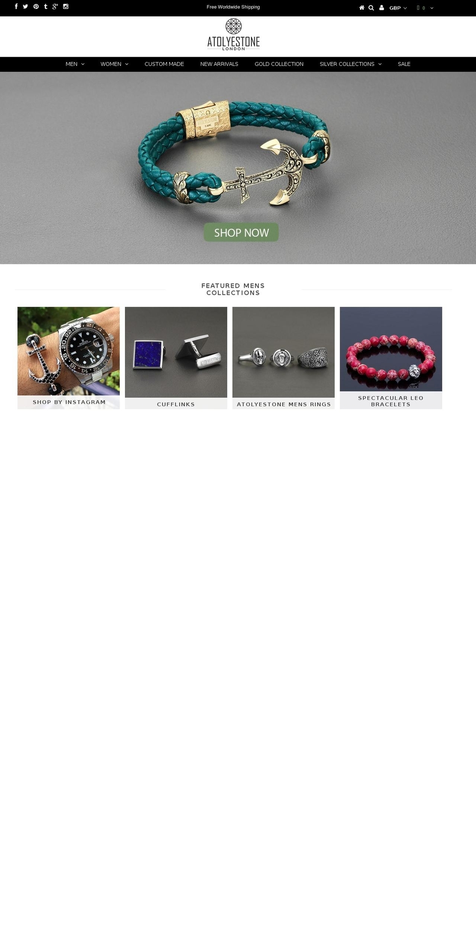 Theme .. Shopify theme site example atolyestone.com