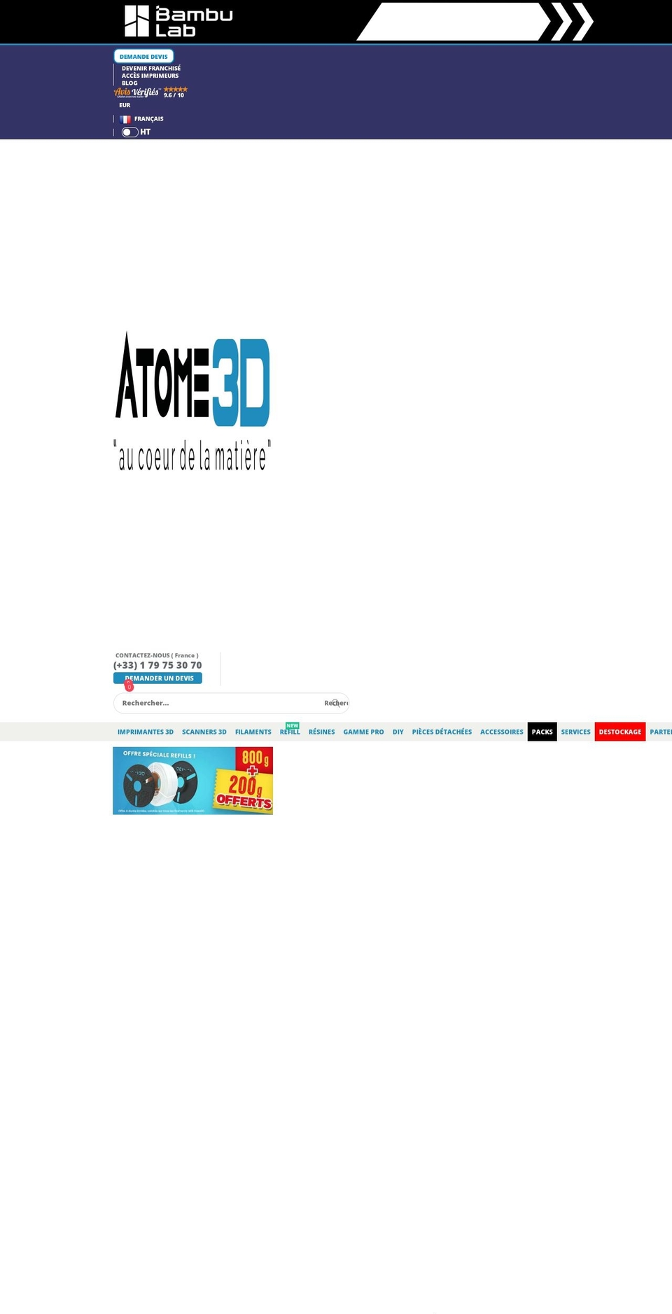 atome3d.com shopify website screenshot
