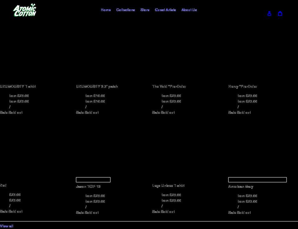 atomiccotton.com shopify website screenshot