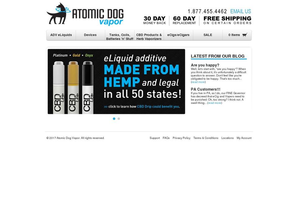 atomicdogecigarettes.com shopify website screenshot