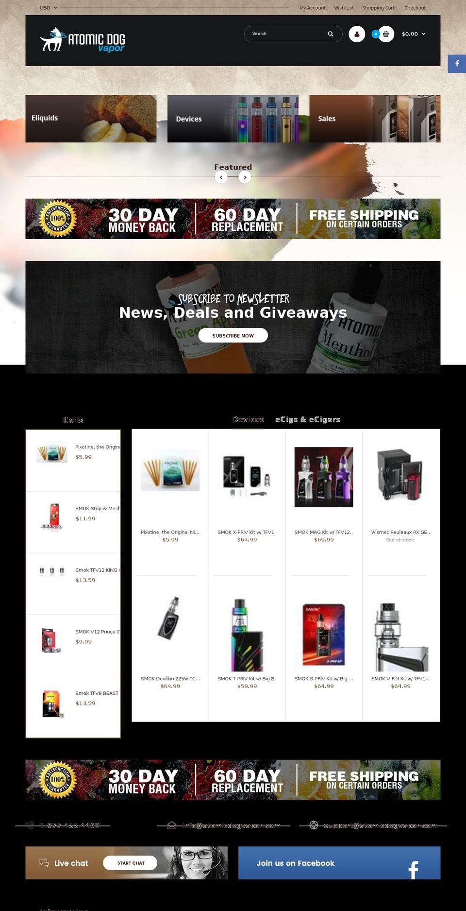 Fastor Coffeetea Shopify theme site example atomicdogecigars.com