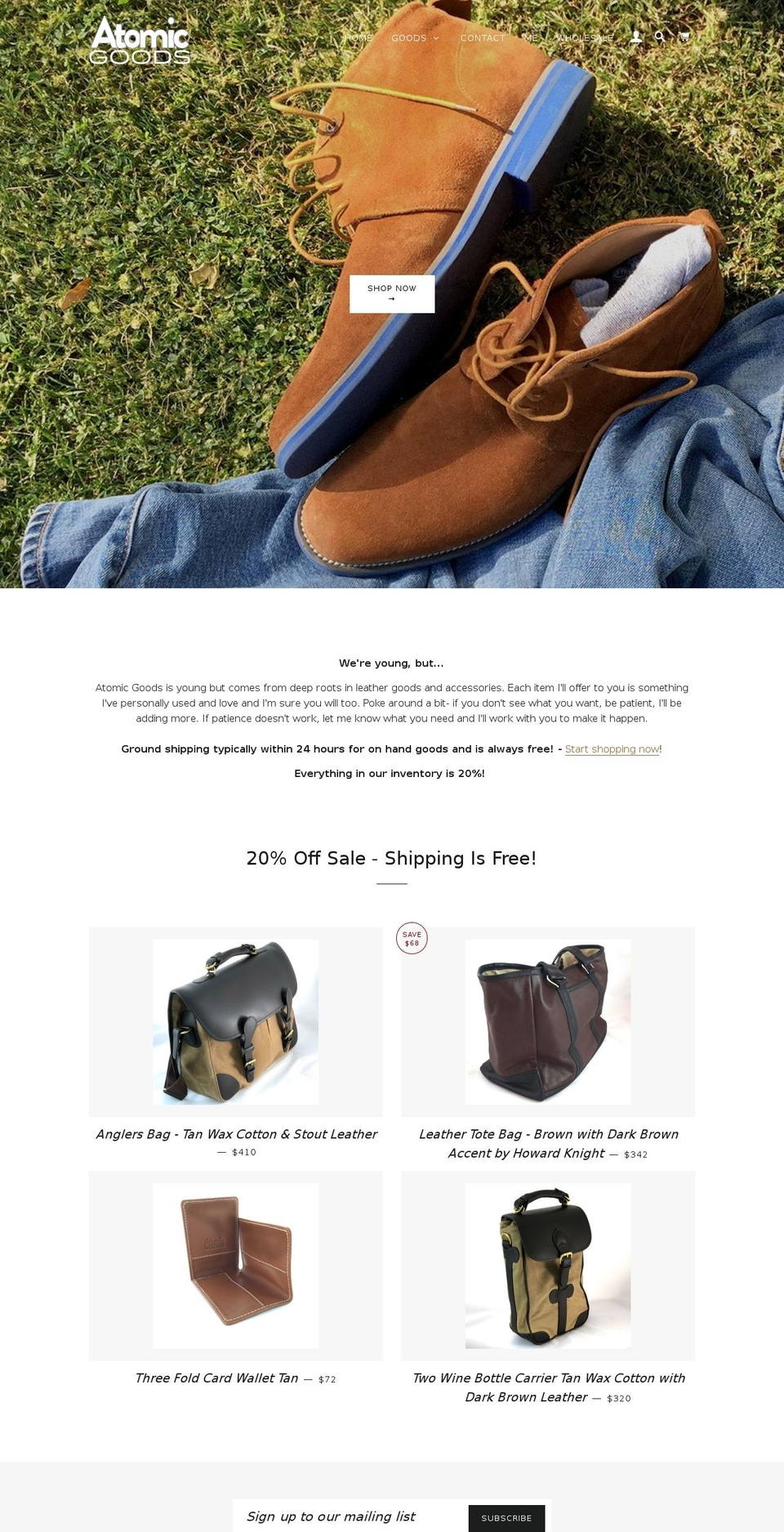 atomicgoods.com shopify website screenshot