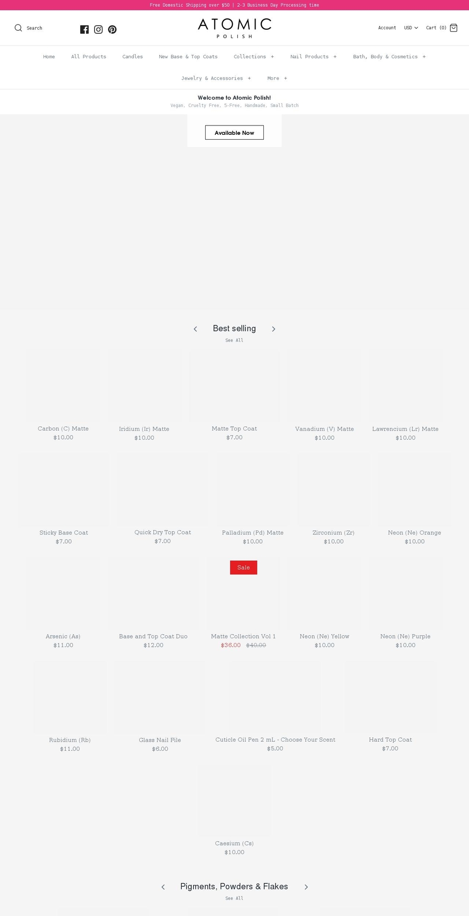 atomicpolish.com shopify website screenshot