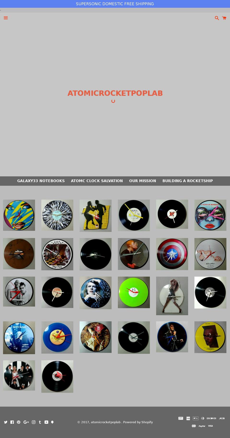 atomicrocketpoplab.com shopify website screenshot
