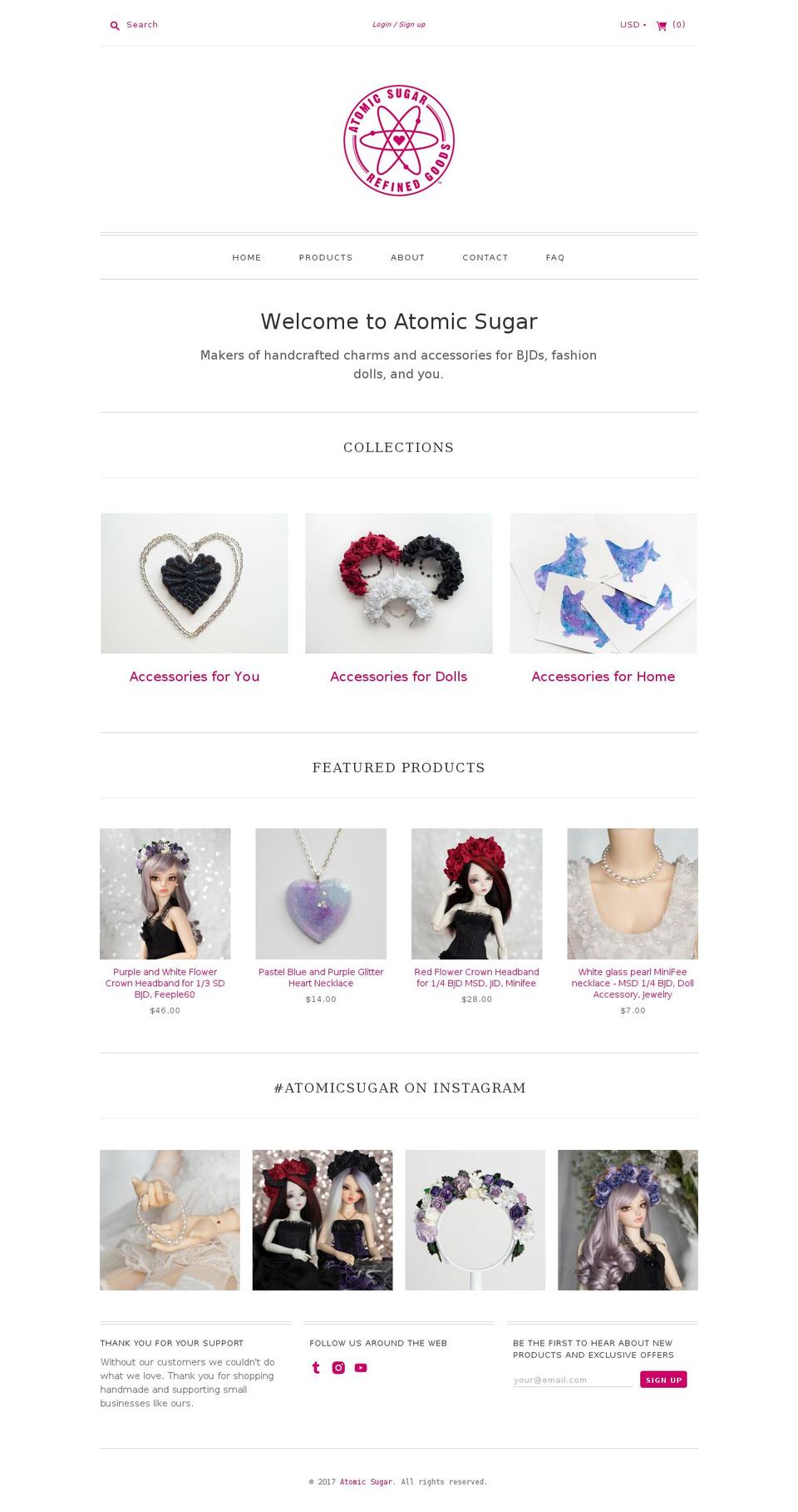 atomicsugar.com shopify website screenshot