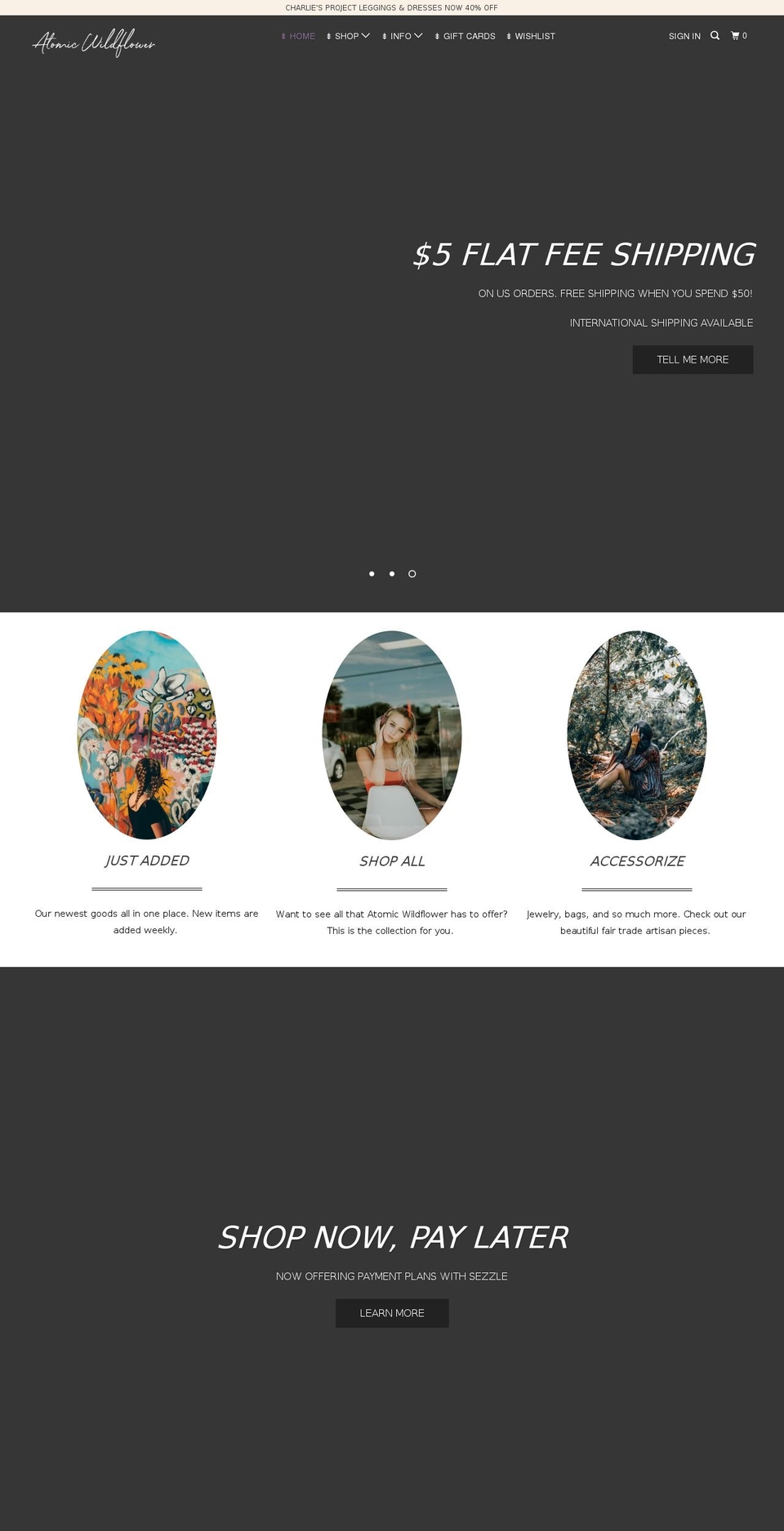 atomicwildflower.com — Shopify storefront screenshot