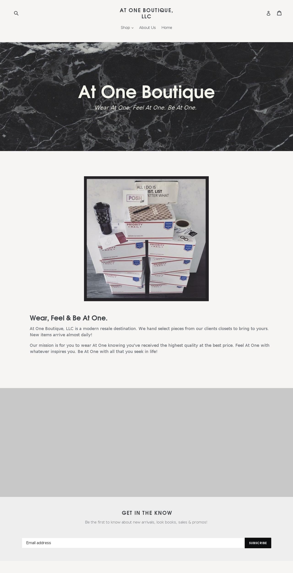 atoneboutique.com — Shopify storefront screenshot