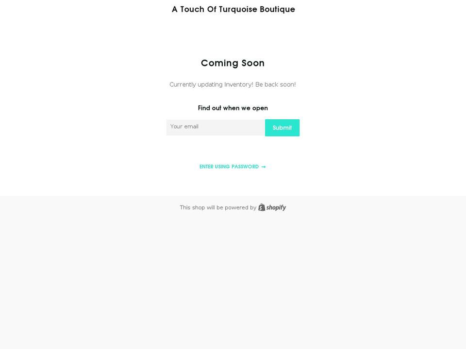 atouchofturquoiseboutique.com — Shopify storefront screenshot