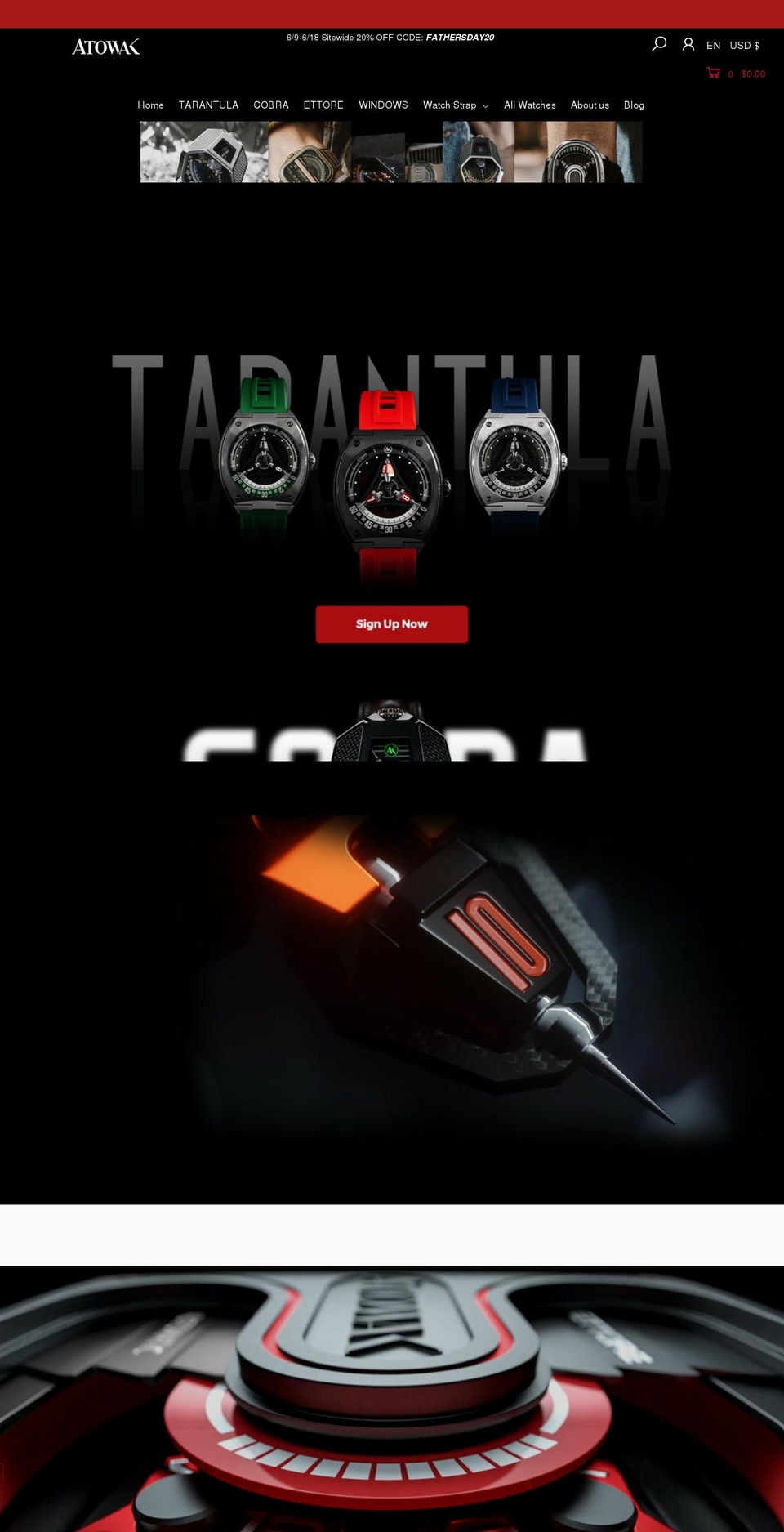 atowak.com shopify website screenshot