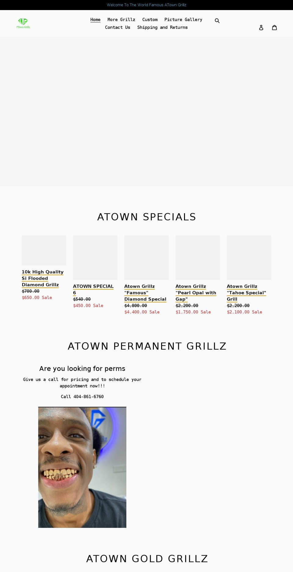 atowngrillz.com shopify website screenshot