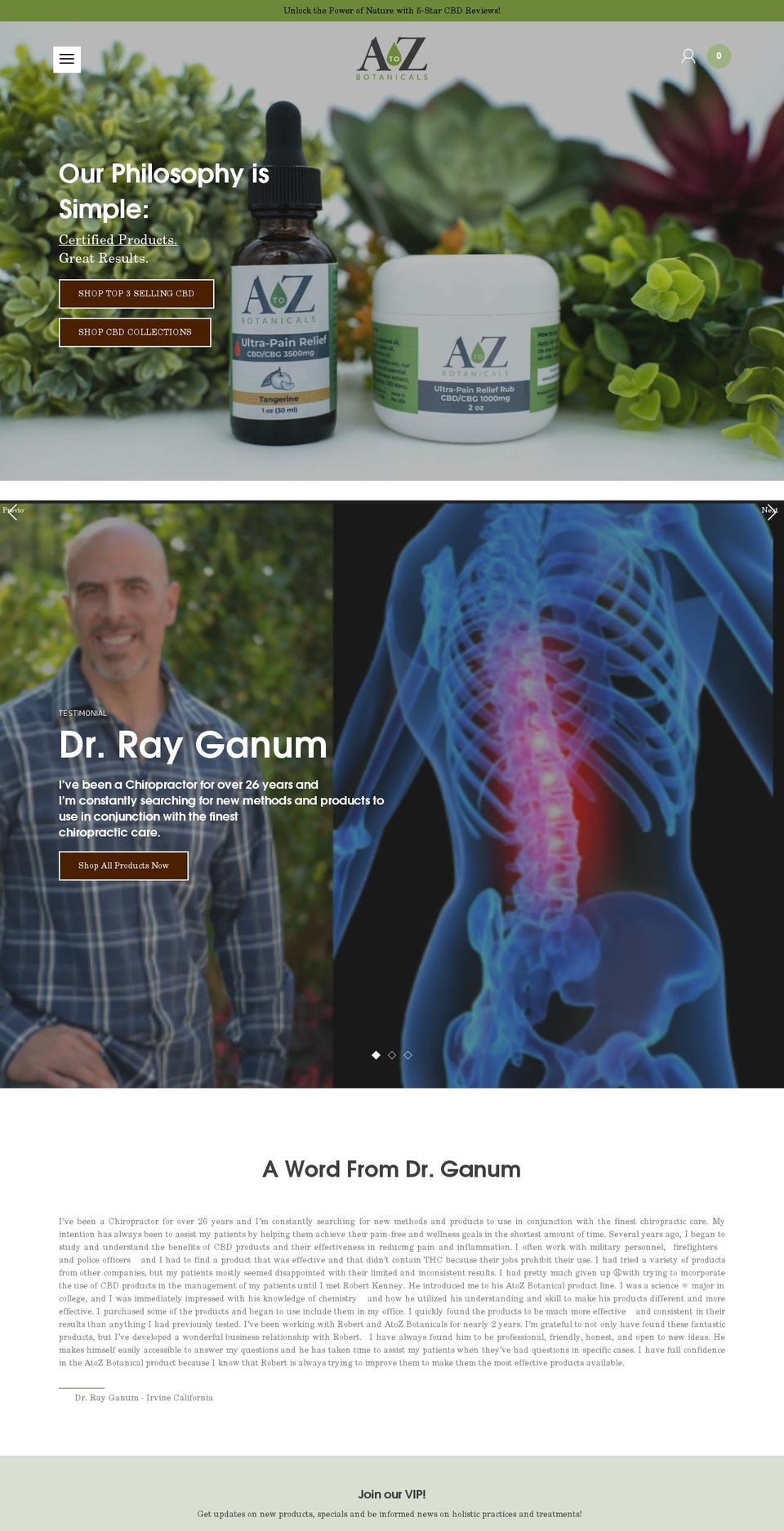 atozbotanicals.com shopify website screenshot
