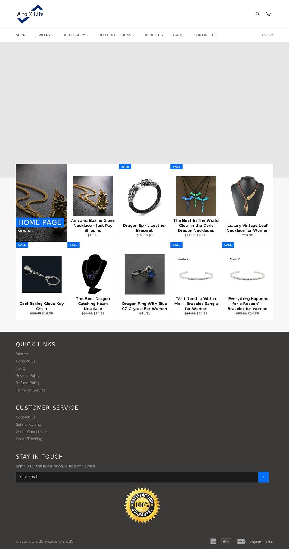 atozlifeshop.com — Shopify storefront screenshot