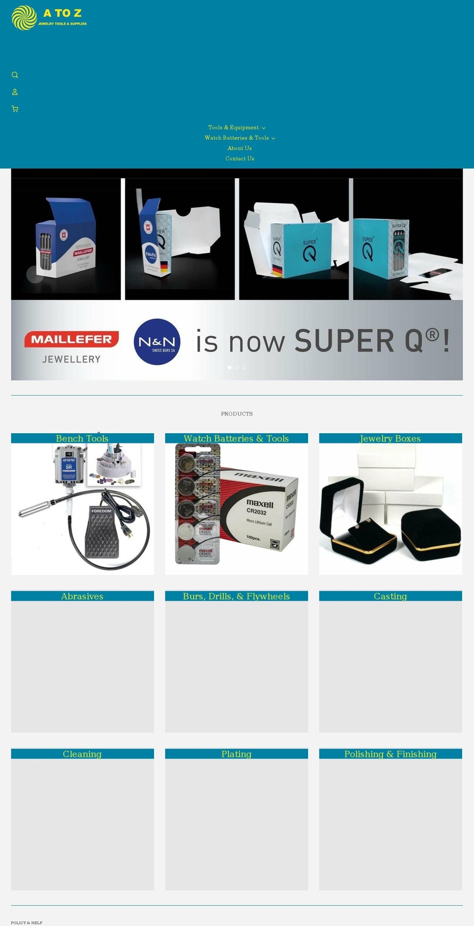atoztoolsonline.com shopify website screenshot