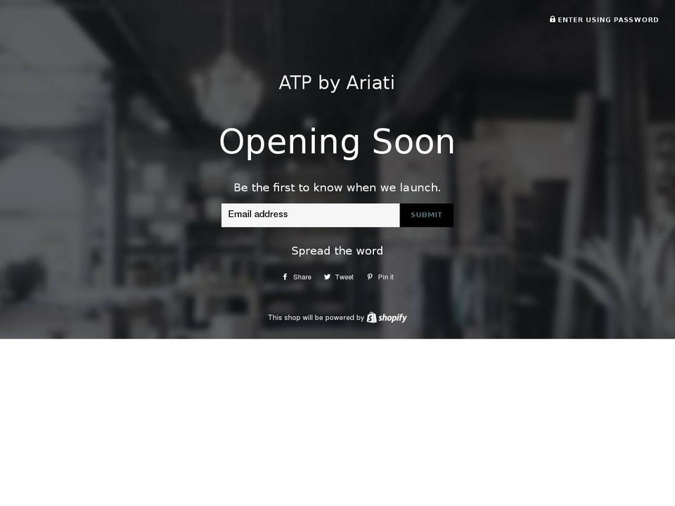 atpbyariati.com shopify website screenshot
