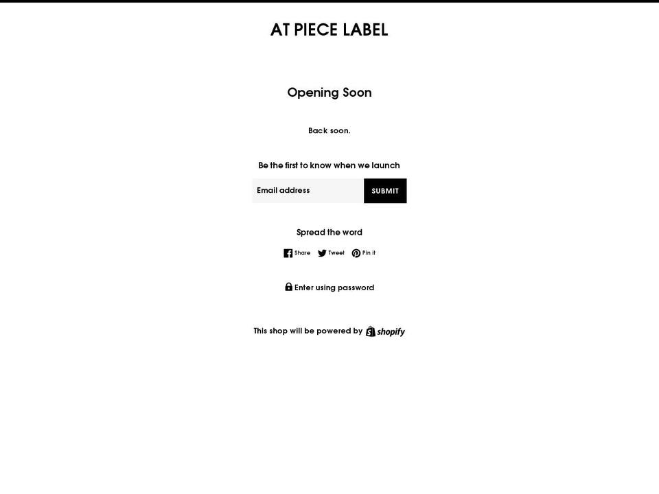 atpiecelabel.com shopify website screenshot