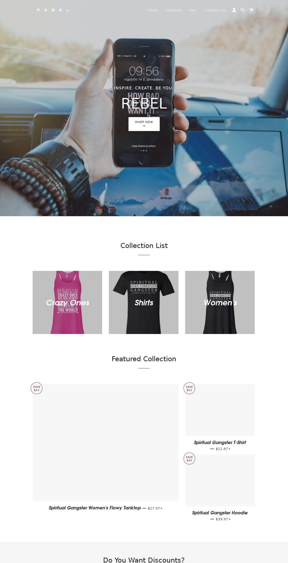 atrebel.com — Shopify storefront screenshot