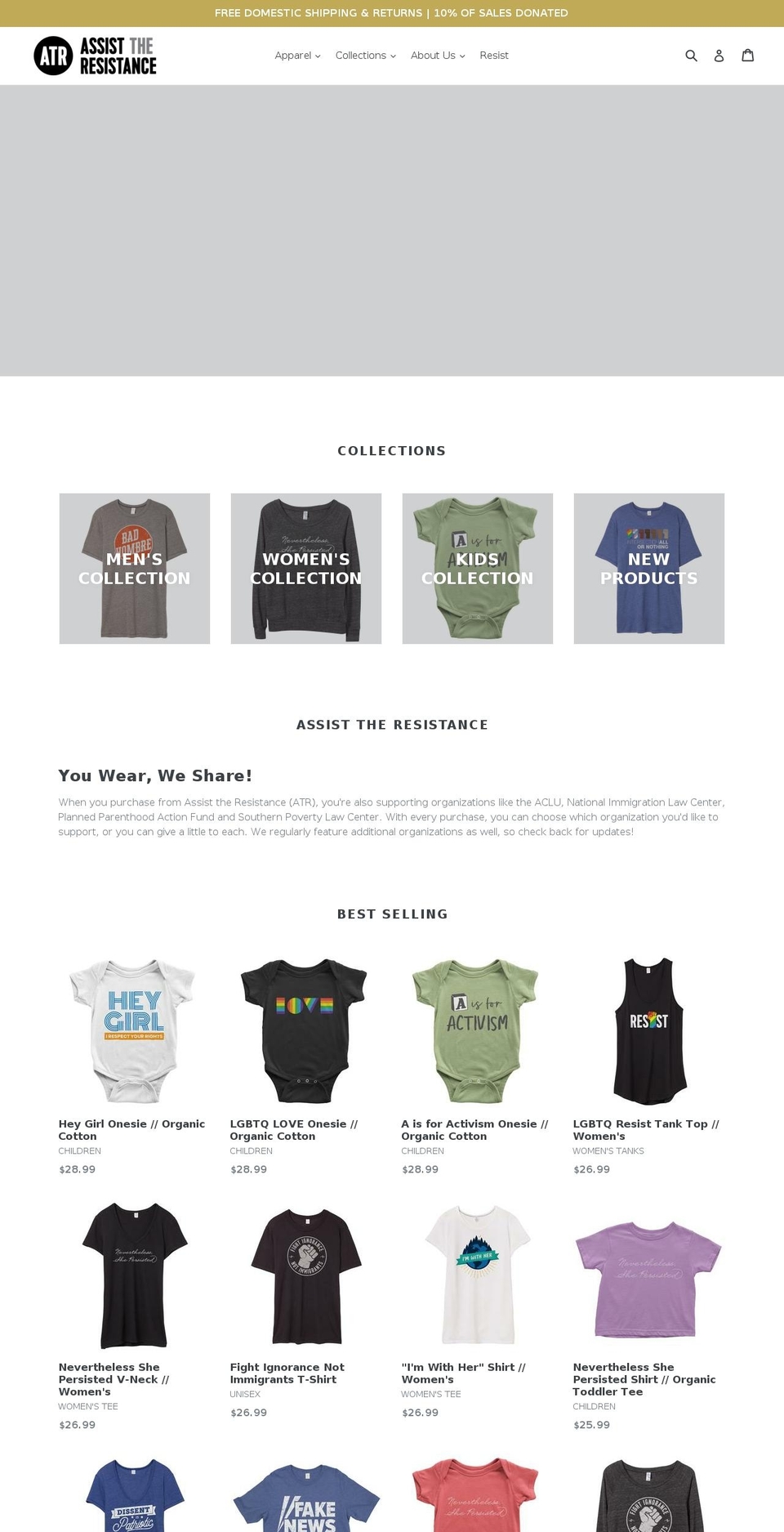 atresist.com — Shopify storefront screenshot
