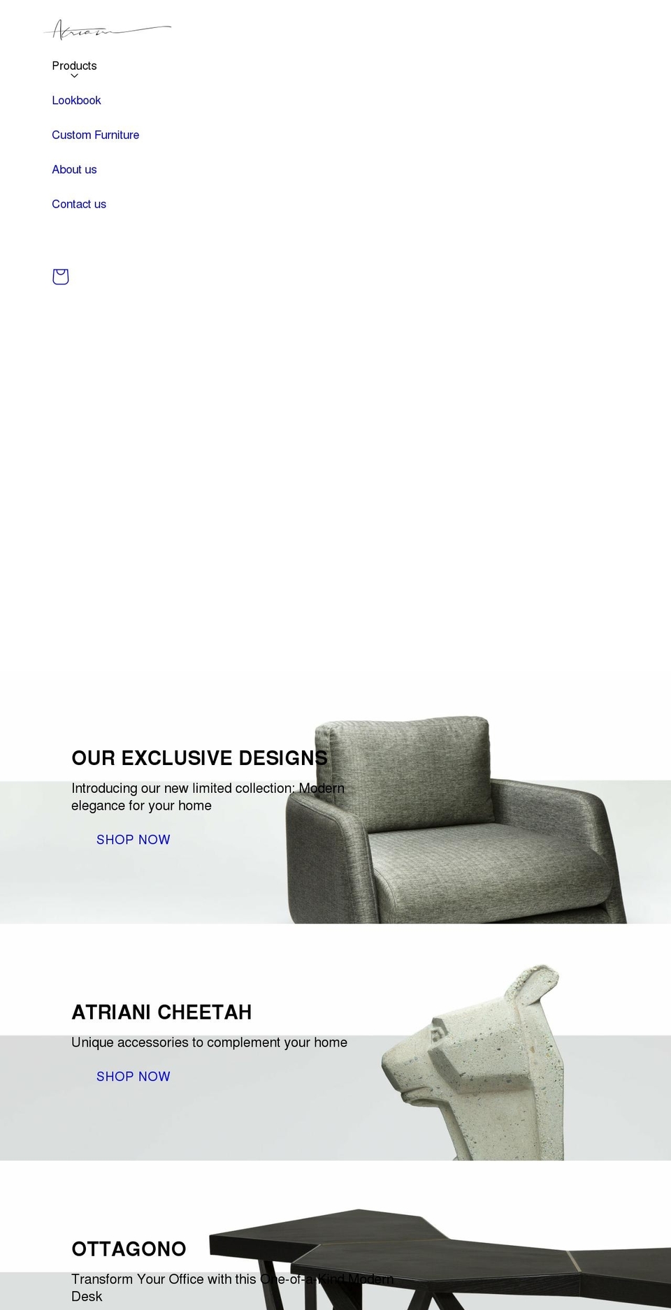atriani.com shopify website screenshot