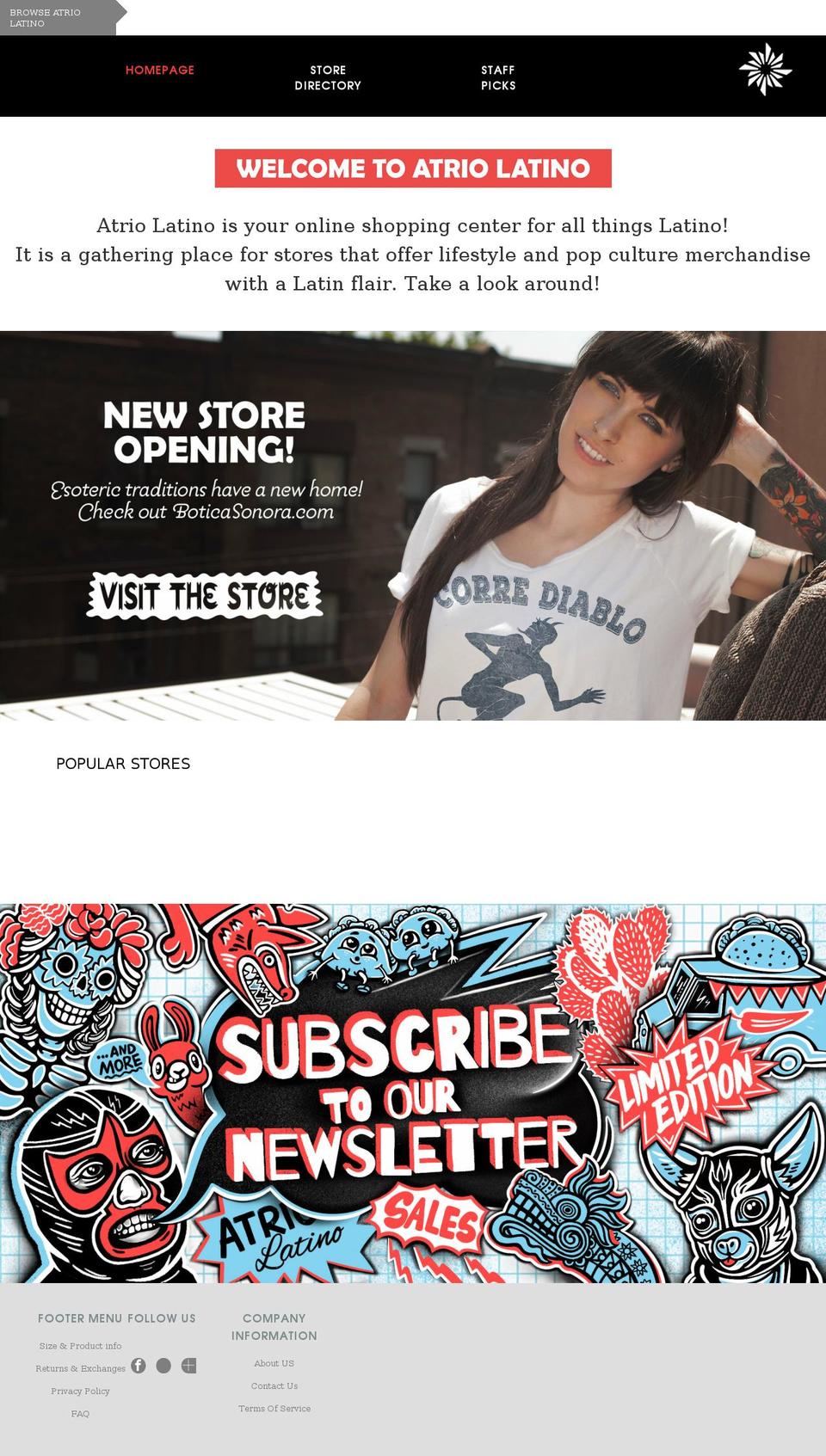 atriolatino.com shopify website screenshot