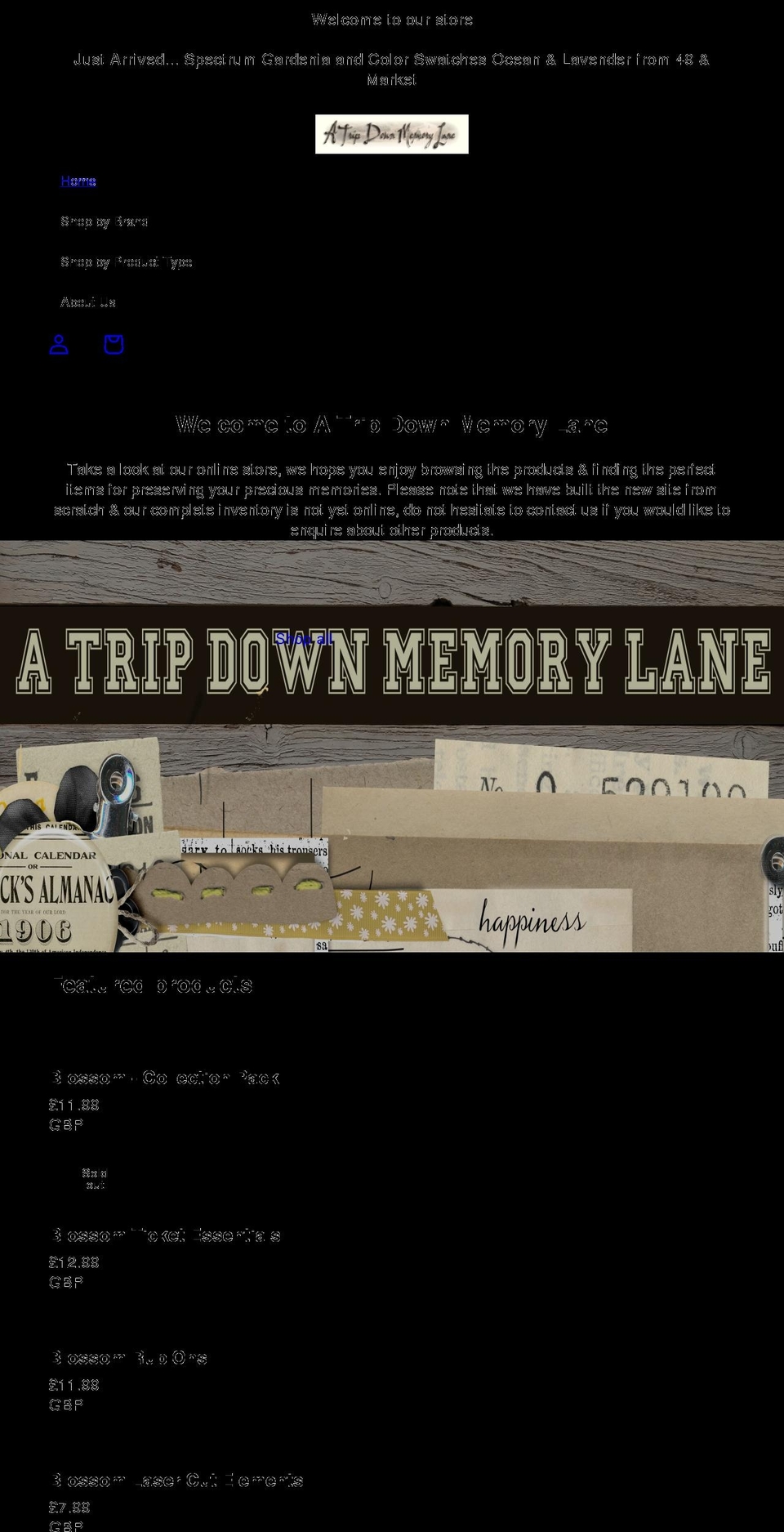 atripdownmemorylane.co.uk shopify website screenshot