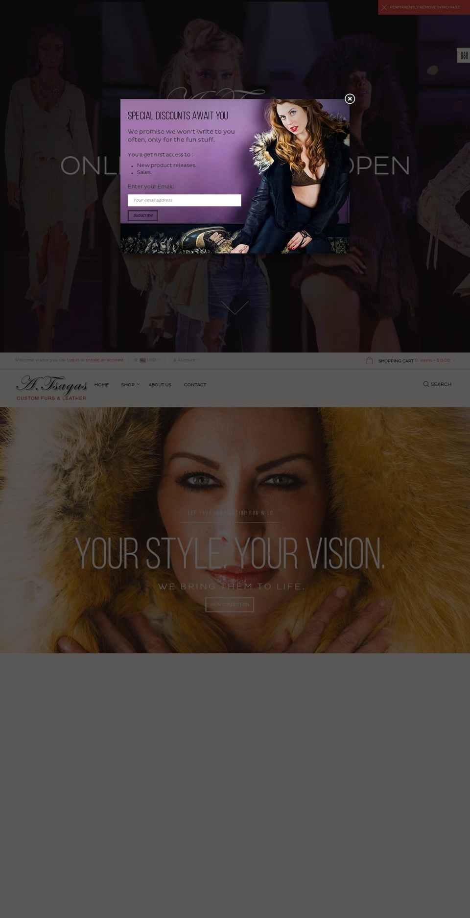 atsagasdesigns.com shopify website screenshot