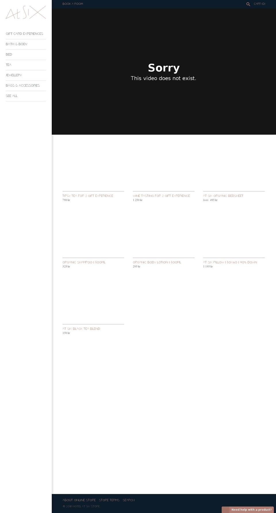 atsixstore.com — Shopify storefront screenshot