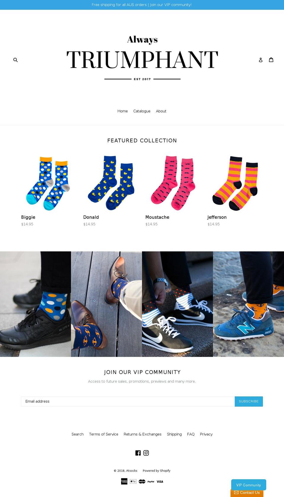 atsocks.com — Shopify storefront screenshot
