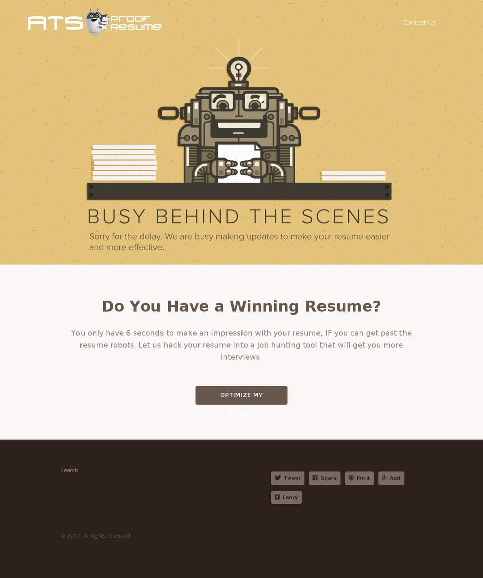 atsproofresumes.com shopify website screenshot