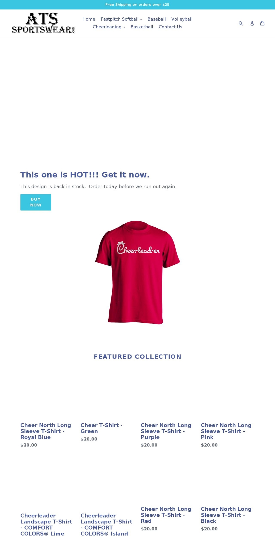 atssportswear.com — Shopify storefront screenshot