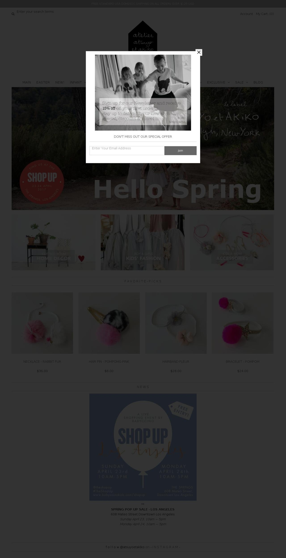 atsuyoetakiko.com shopify website screenshot
