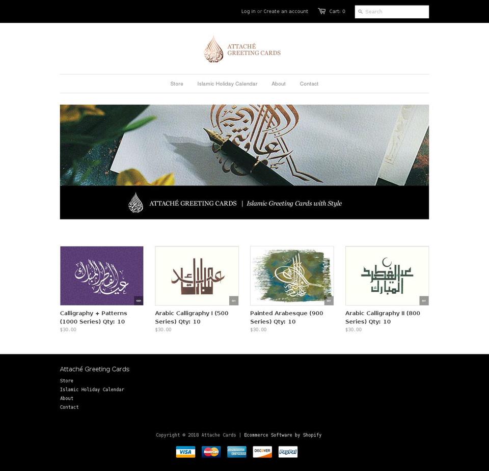 attachecards.com shopify website screenshot