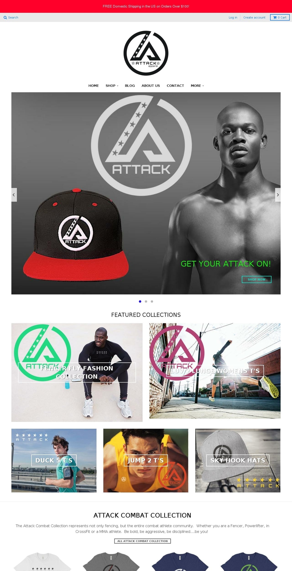 attackmma.com shopify website screenshot