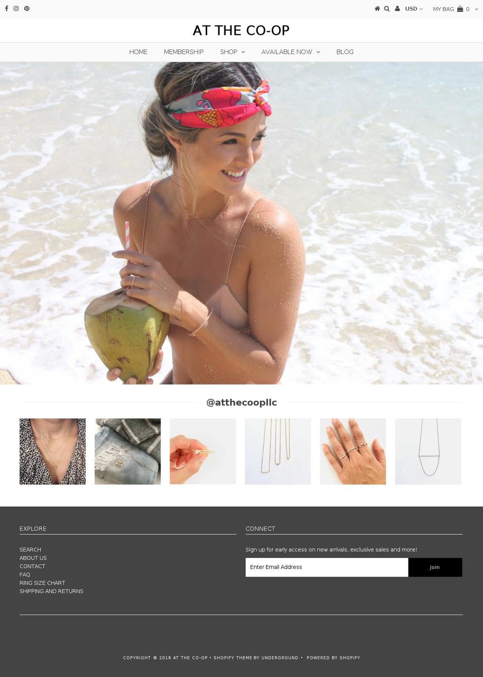atthecoop.com — Shopify storefront screenshot