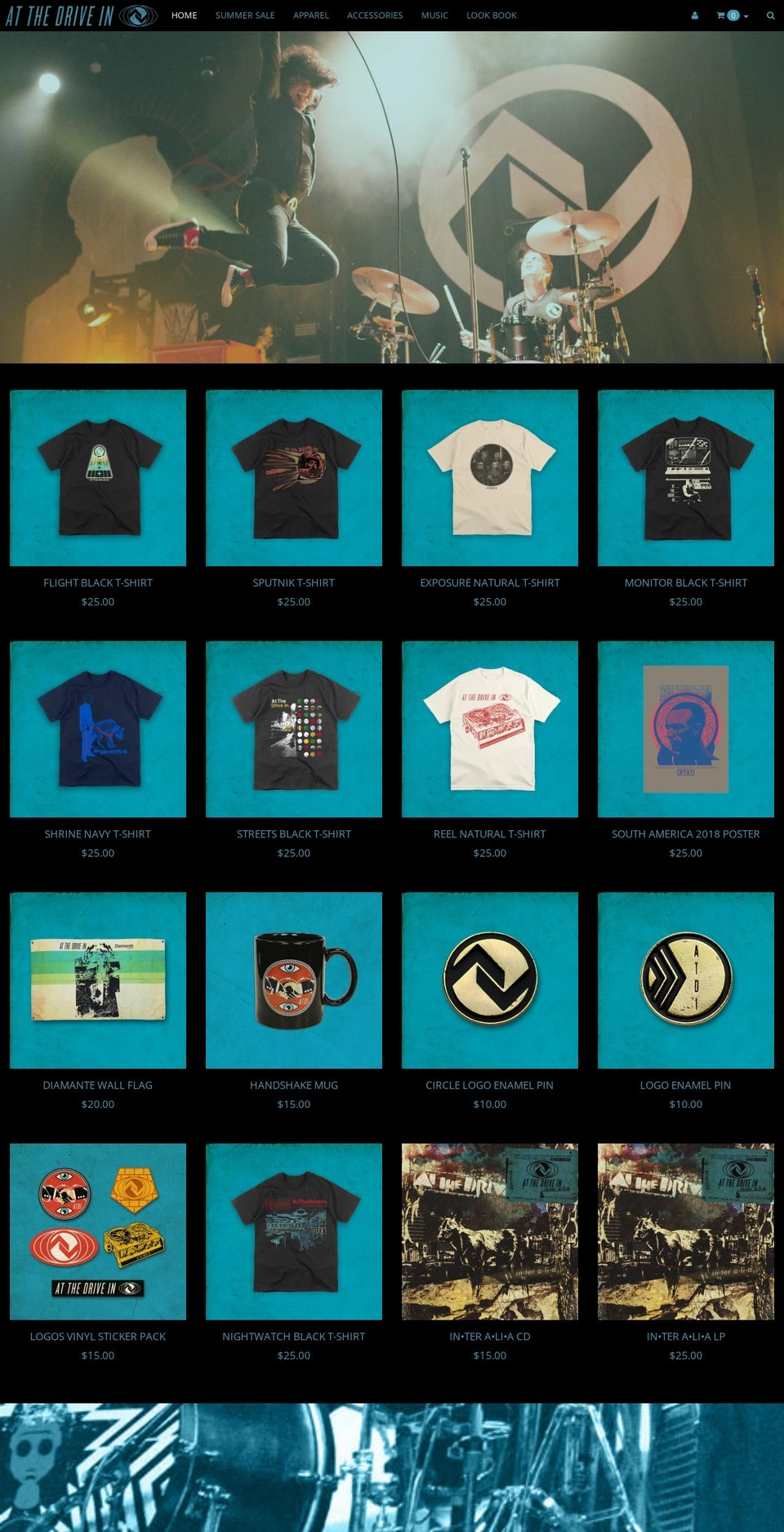 atthedriveinofficialmerch.com shopify website screenshot