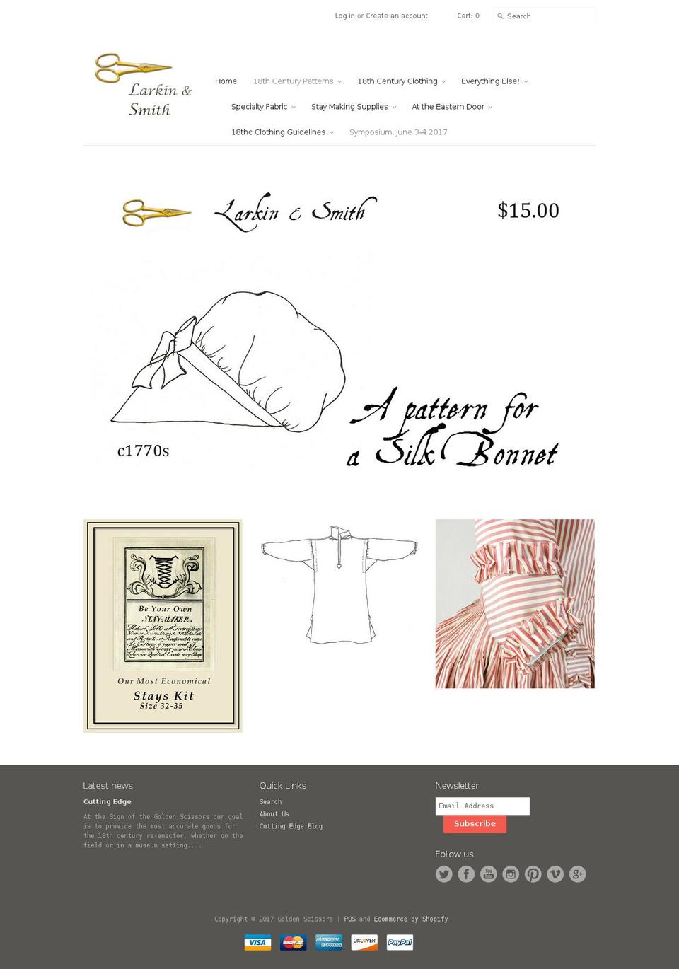 atthesignofthegoldenscissors.com shopify website screenshot