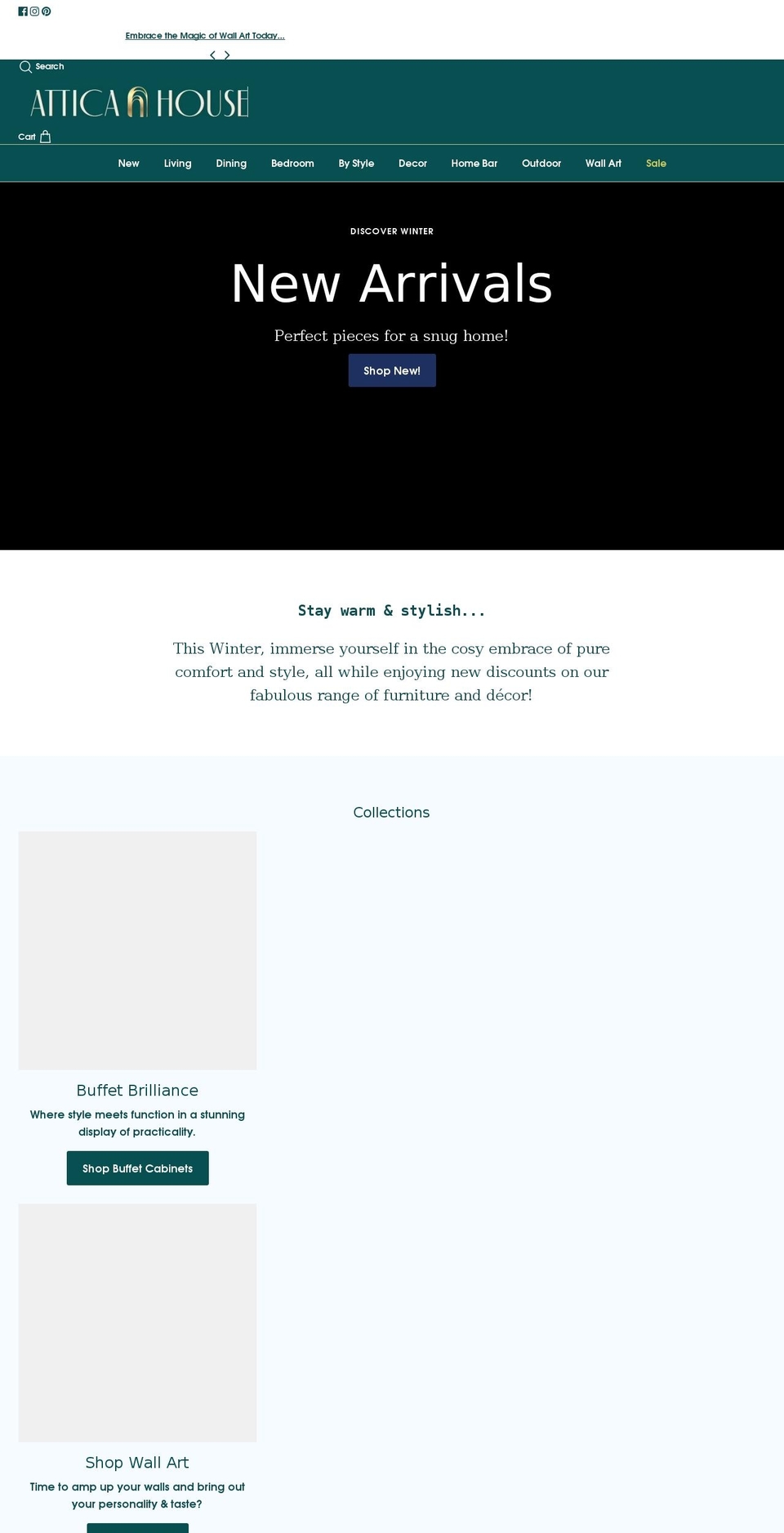 atticahome.com.au shopify website screenshot